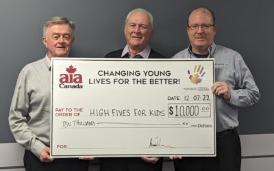 AIA Ontario boosts High Fives for Kids with $10,000 donation