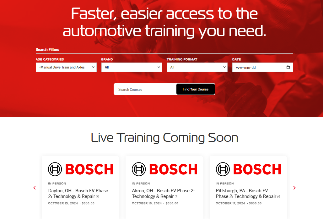 MEMA Aftermarket Suppliers has launched its Tech Training Hub by MEMA, providing a centralized resource for training access.